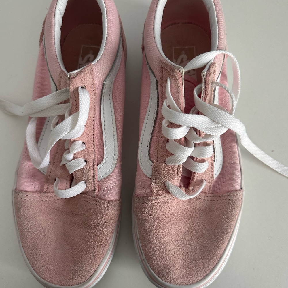 Vans Classic Pink and White Shoes
